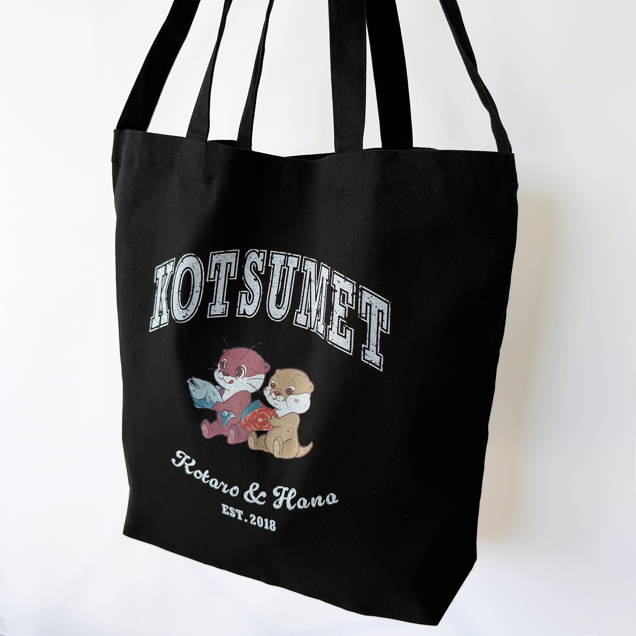 カワウソコタハナ 2WAYトートバッグ BLACK – KOTSUMET OFFICIALSTORE