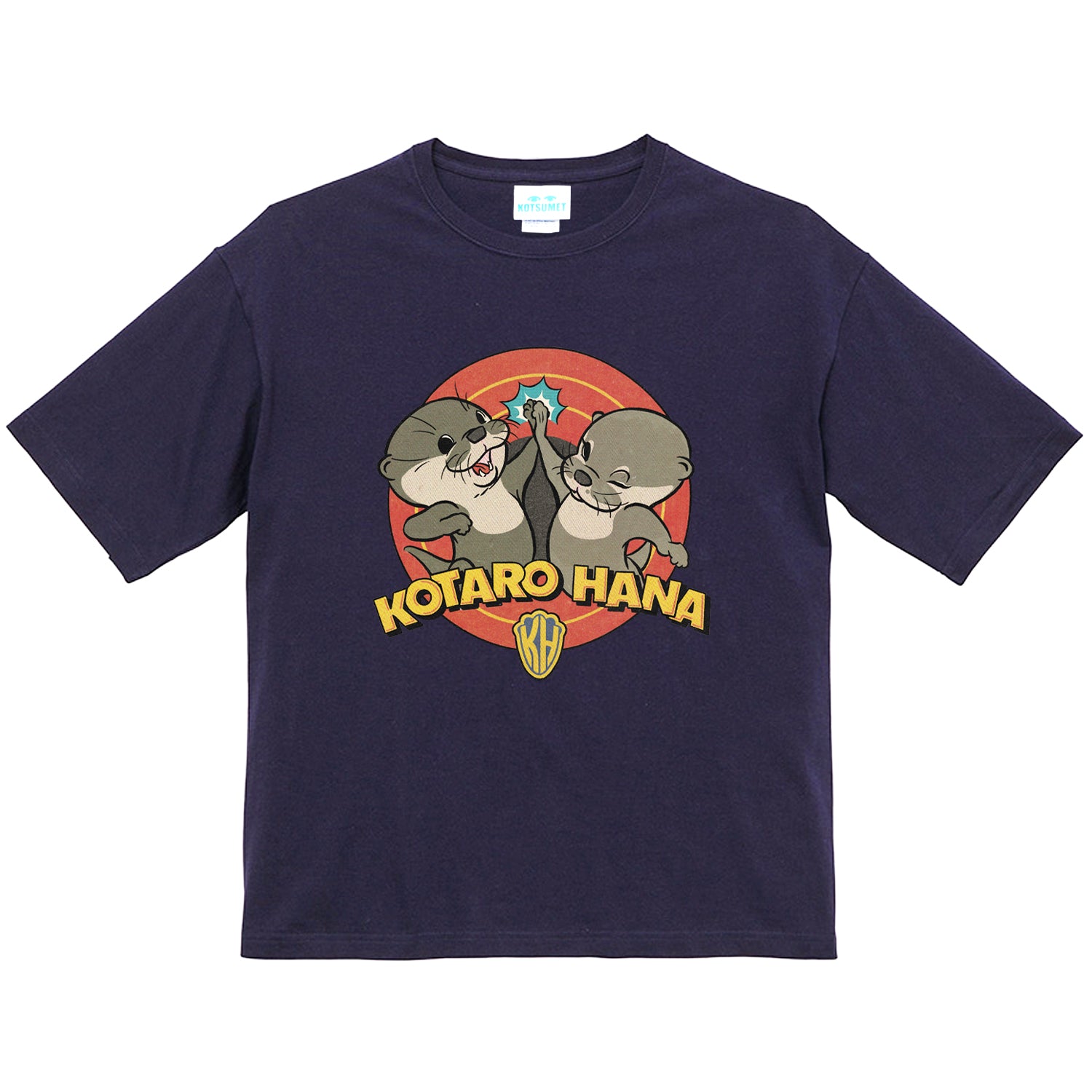 再入荷】カワウソコタロー&ハナ Tシャツ「HIGH-FIVE」NAVY – KOTSUMET
