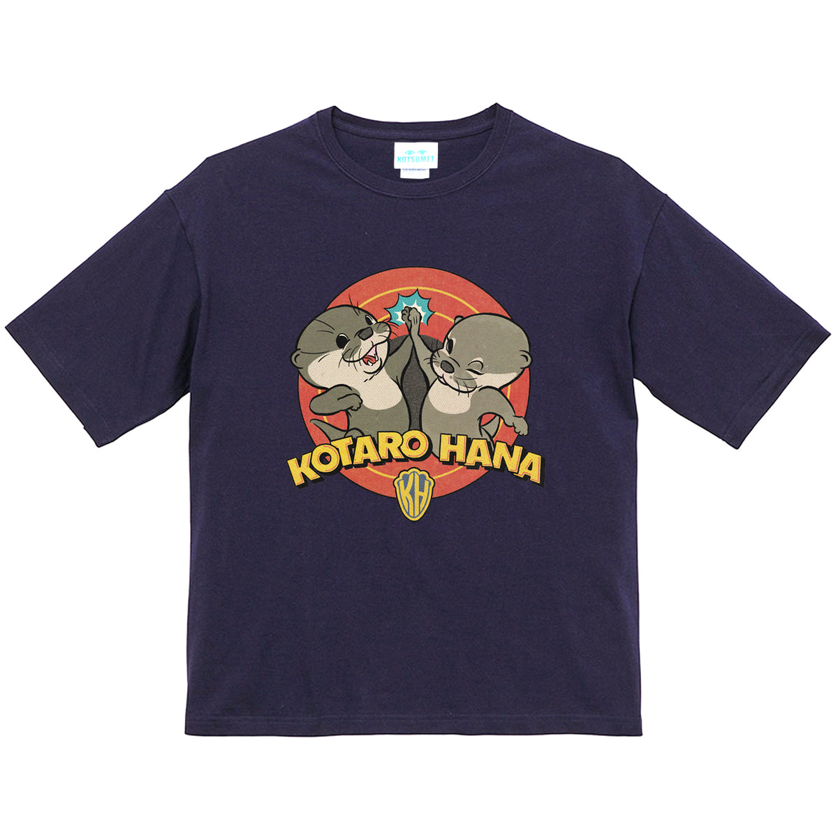 再入荷】カワウソコタロー&ハナ Tシャツ「HIGH-FIVE」NAVY – KOTSUMET