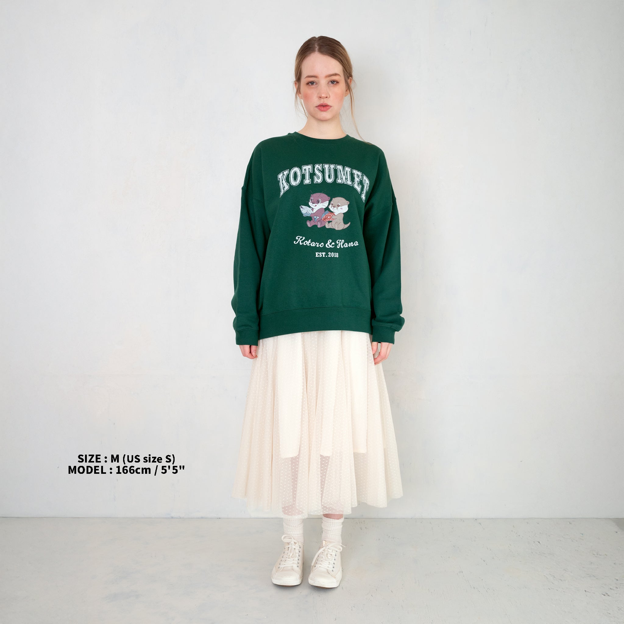 OTTERS KOTARO AND HANA SWEATSHIRT GREEN  KOTSUMET OFFICIALSTORE