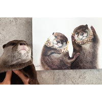 カワウソコタローとハナ キャンバスアート 代替テキストを編集
