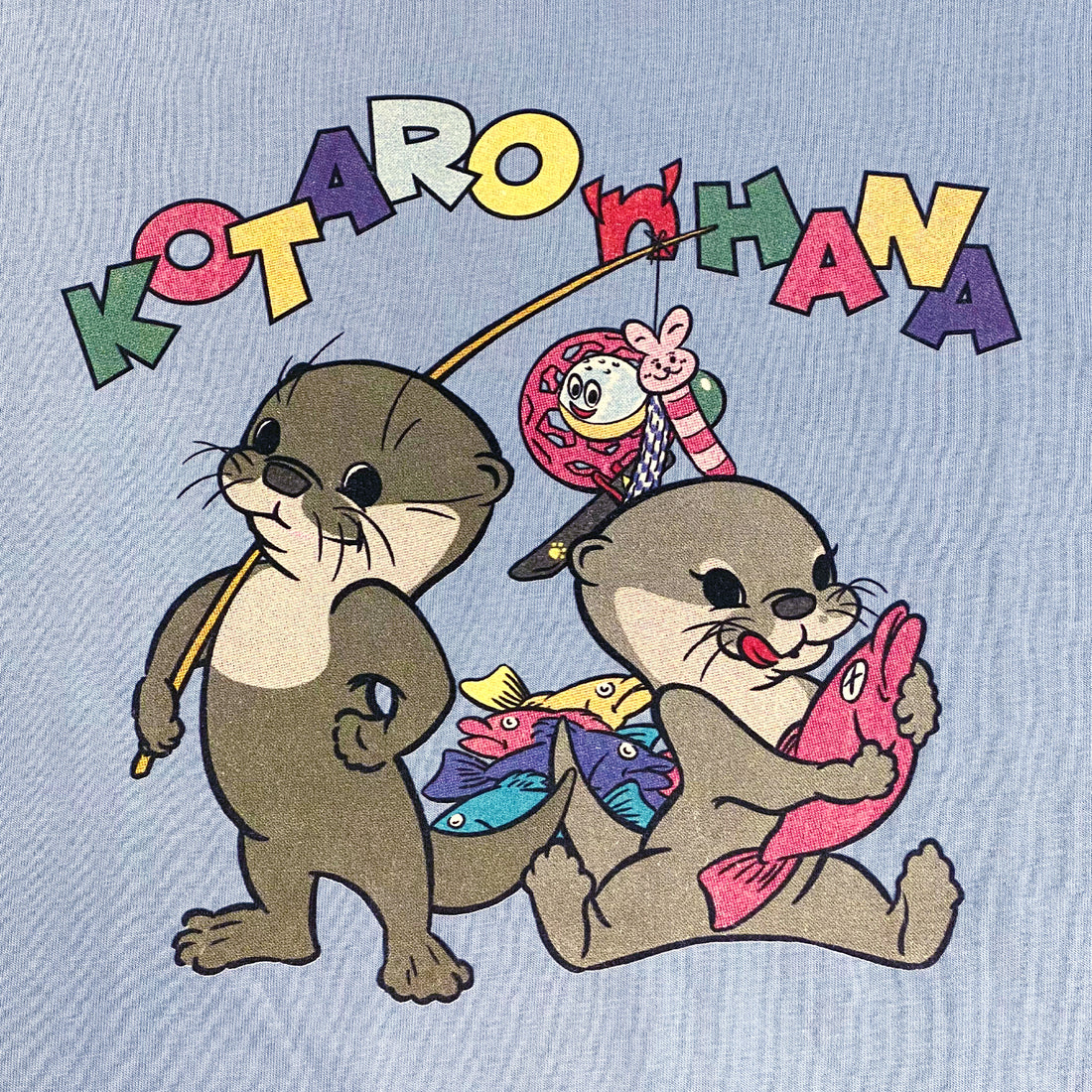 カワウソコタローとハナ 釣りTシャツ