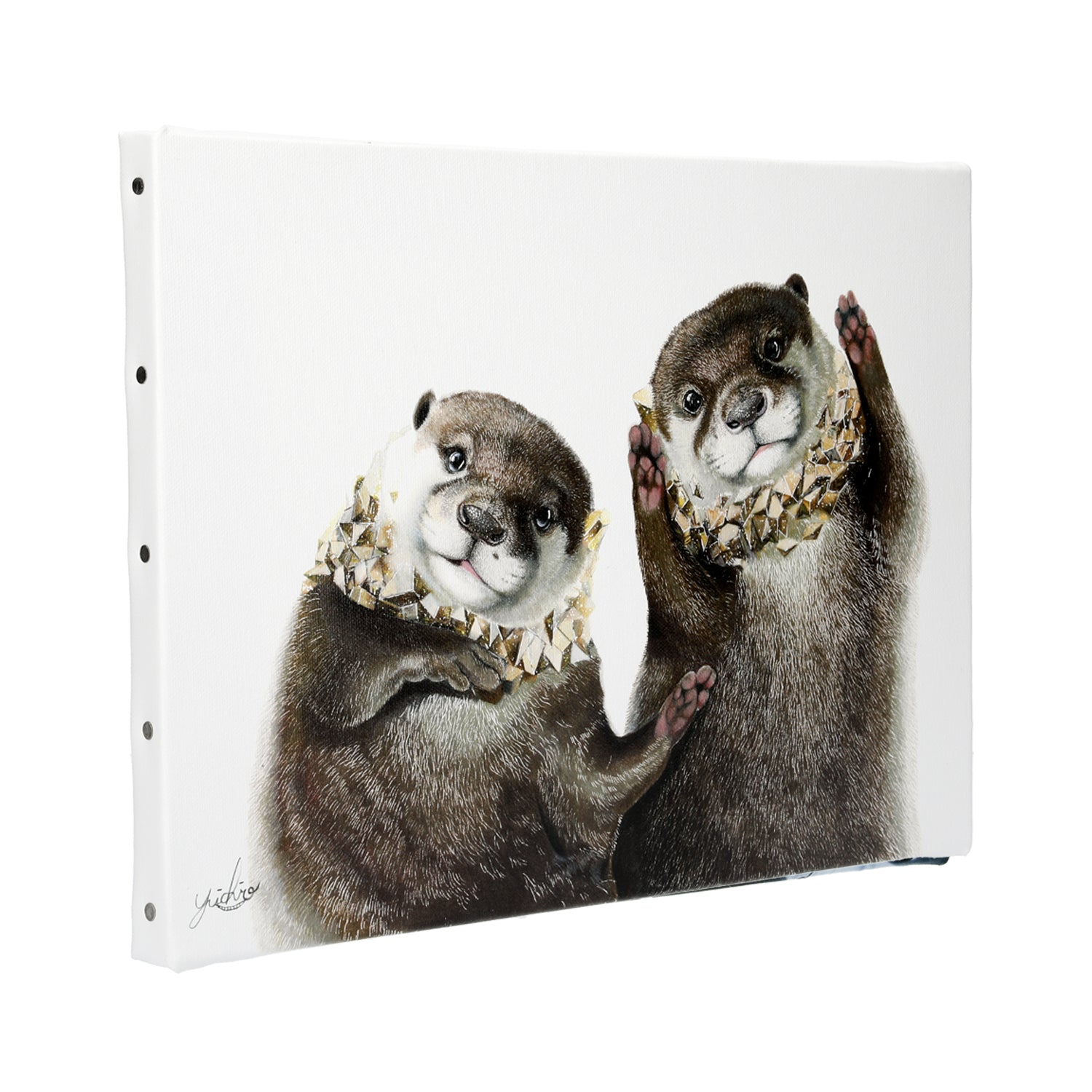 40%OFF】カワウソコタロー＆ハナ キャンバスアートパネル