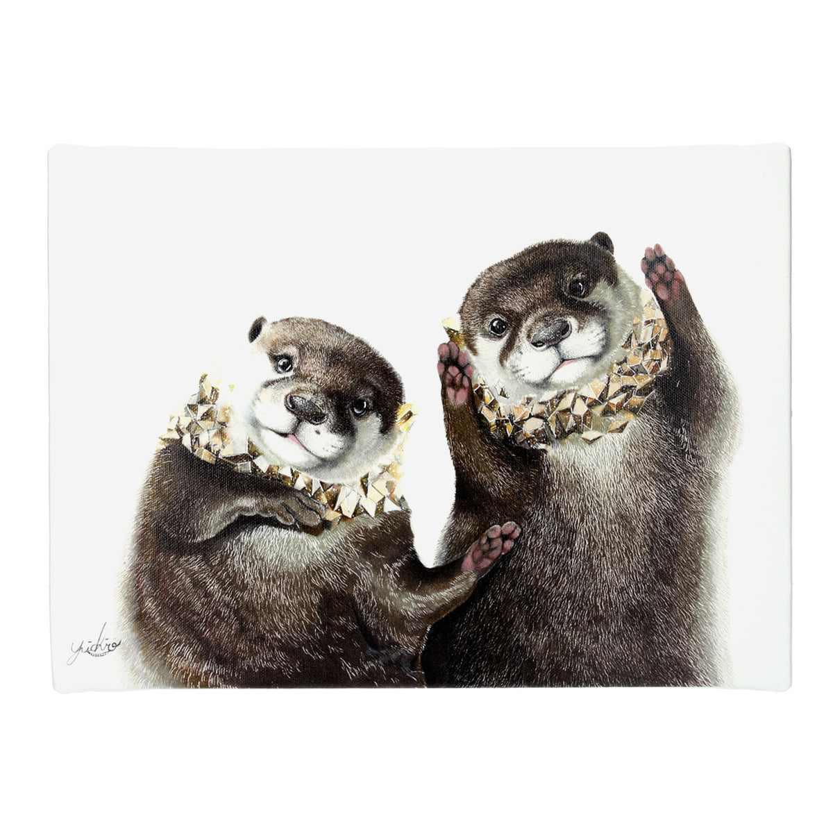 KOTSUMET カワウソ　コタローとハナ　絵　黒額縁　小爪三十六景 otters_canvas4_1200x1200.jpg?v