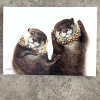 カワウソコタローとハナ キャンバスアート