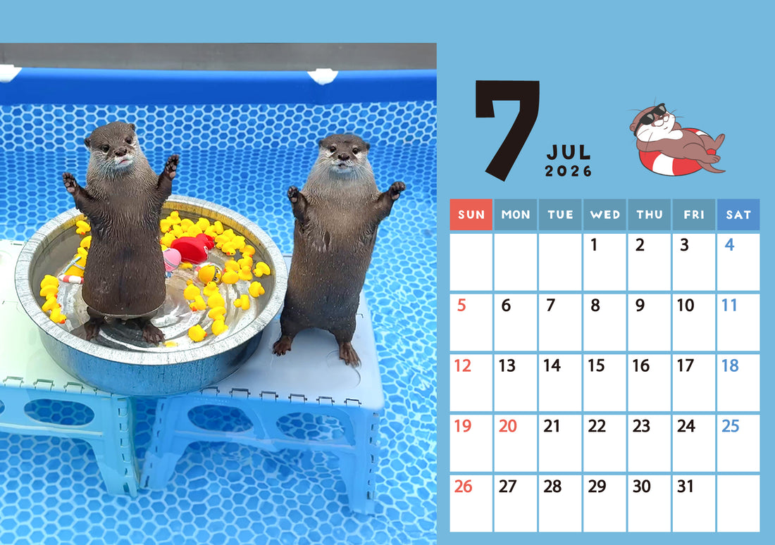 【ダウンロード版】カワウソコタロー＆ハナ 卓上カレンダー2026