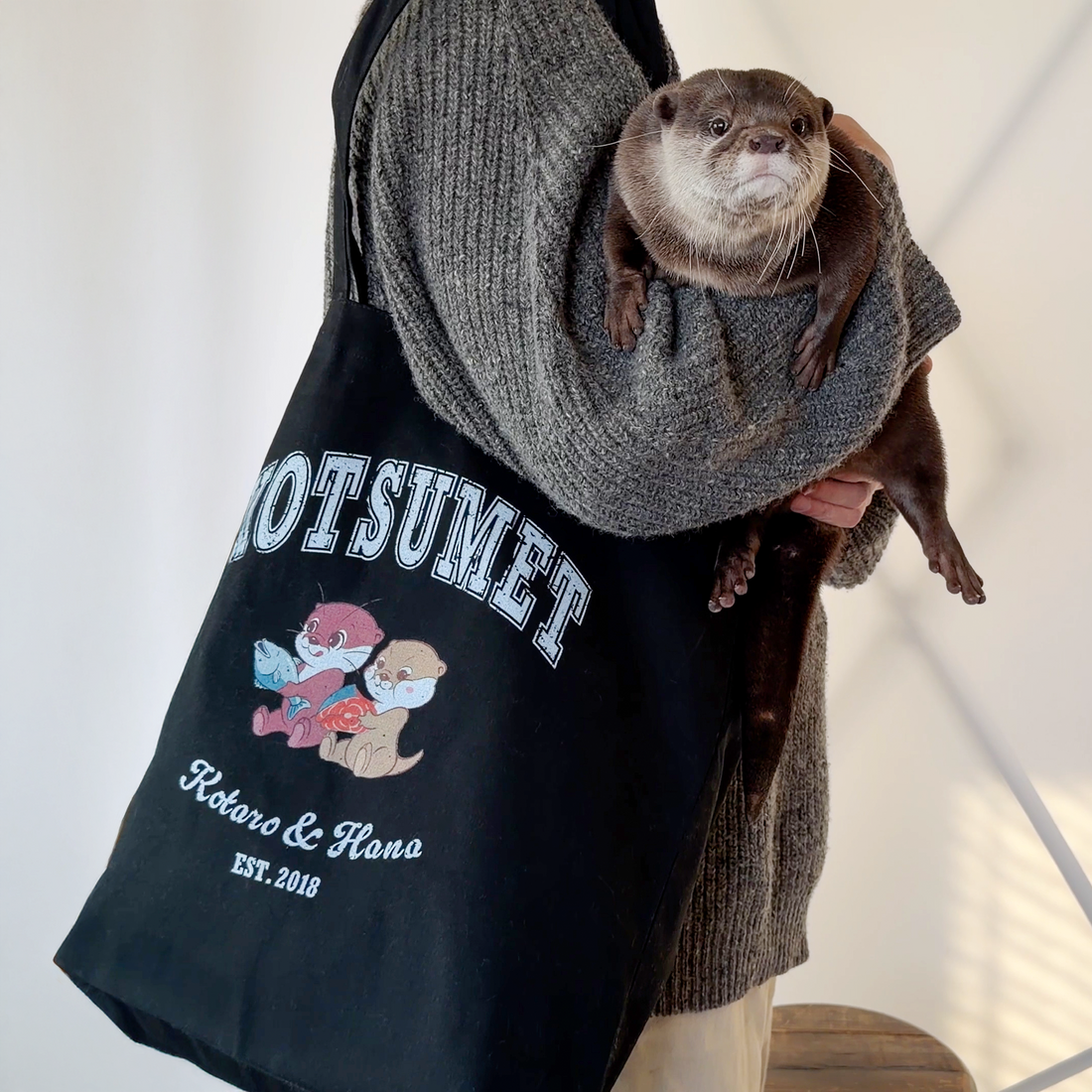 【NEW】カワウソコタハナ ２WAYトートバッグ BLACK