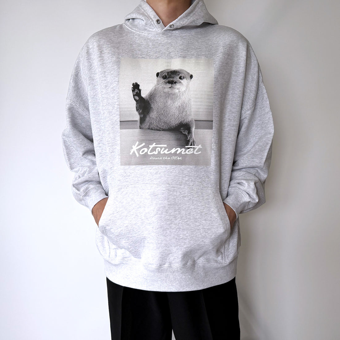 【NEW】カワウソハナ ビッグシルエットパーカー GRAY