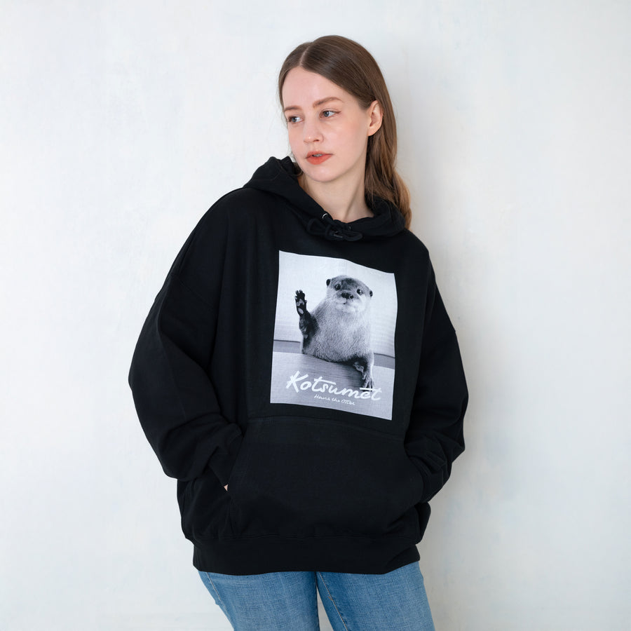 【NEW】カワウソハナ ビッグシルエットパーカー BLACK