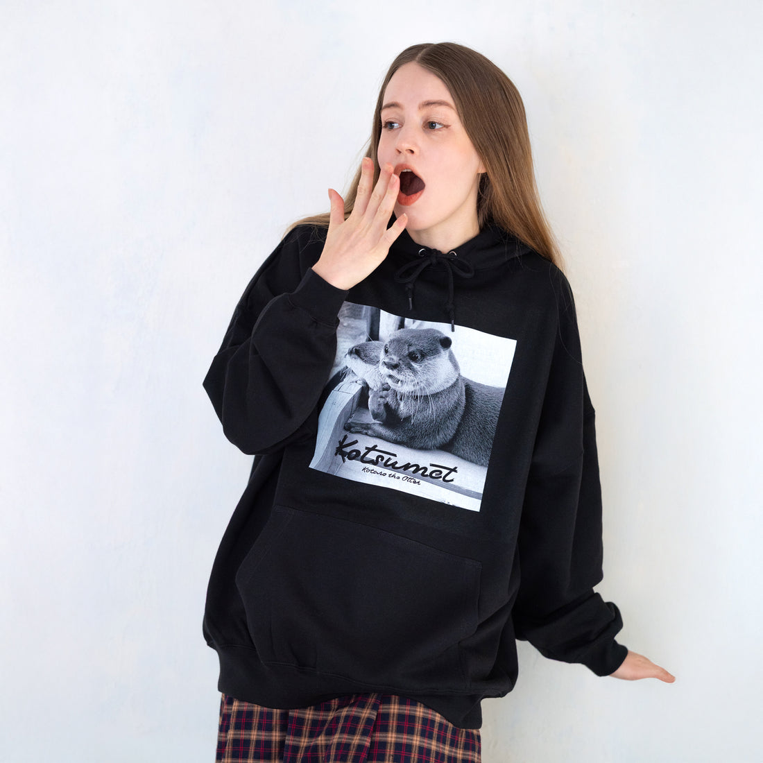 【NEW】カワウソコタロー ビッグシルエットパーカー BLACK