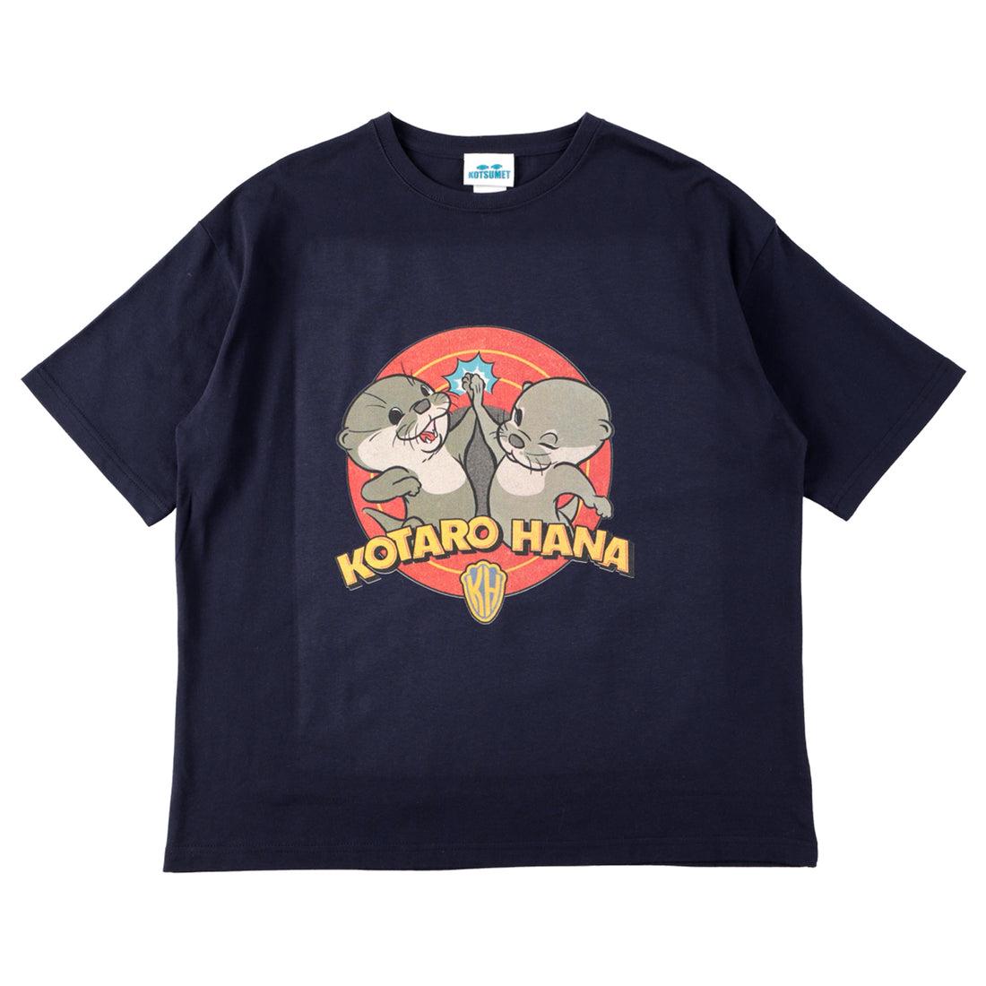 カワウソコタローとハナ　ハイタッチTシャツ